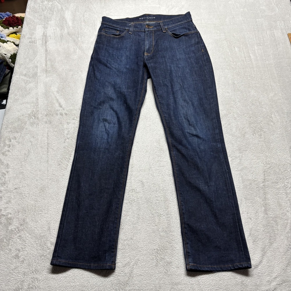 Mott and Bow Jeans 30x32 Fits 32x32 Blue Slim‎ Stretch Denim 5 Pocket Jeans